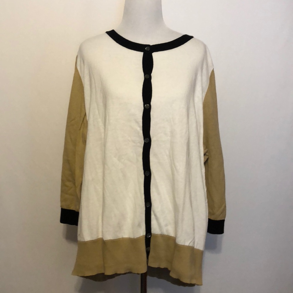 Lane Bryant cardigan brown white size 26/28 NWT